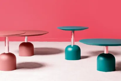 Tavolino di design in laccato opaco Illo di Miniforms 