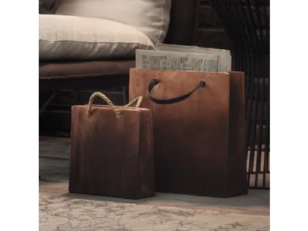 Vaso contenitore in ceramica opaca rigata Bag di Adriani e Rossi