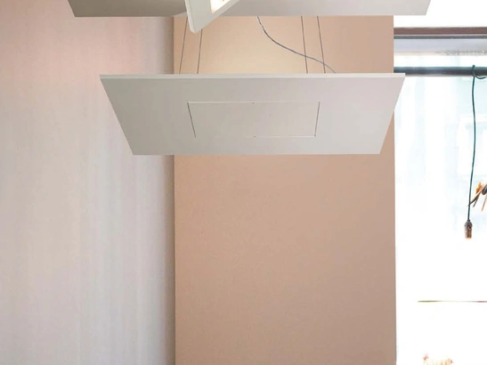 Lampada a sospensione Biquadro in alluminio di Cattaneo