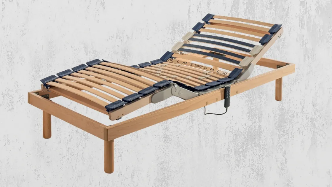 Rete Letto anatomica in legno Capri con Motore Compatto di Ideare