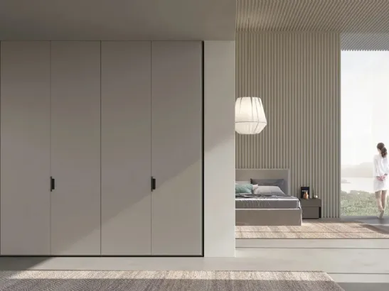 Armadio Atelier ad anta battente Line in laccato opaco di Adok