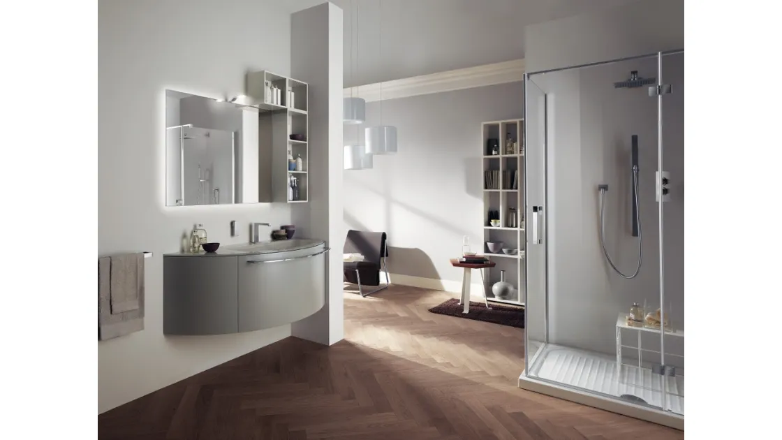 Mobile da Bagno Aquo Laccato Opaco Grigio Titanio di Scavolini Bathrooms