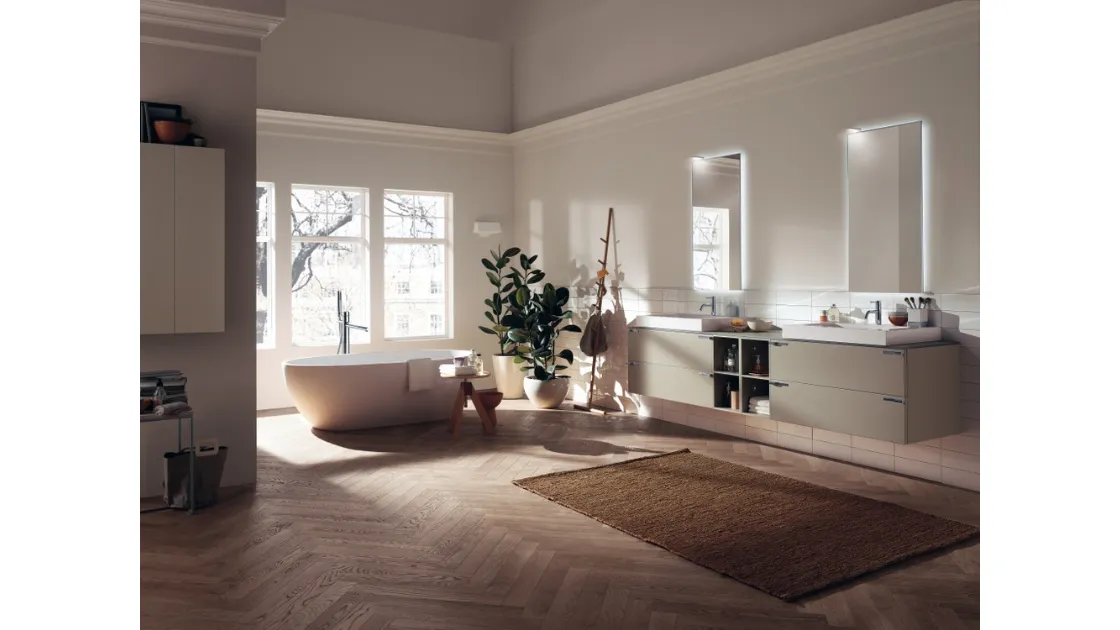 Mobile da Bagno Aquo Laccato Opaco Visone di Scavolini Bathrooms