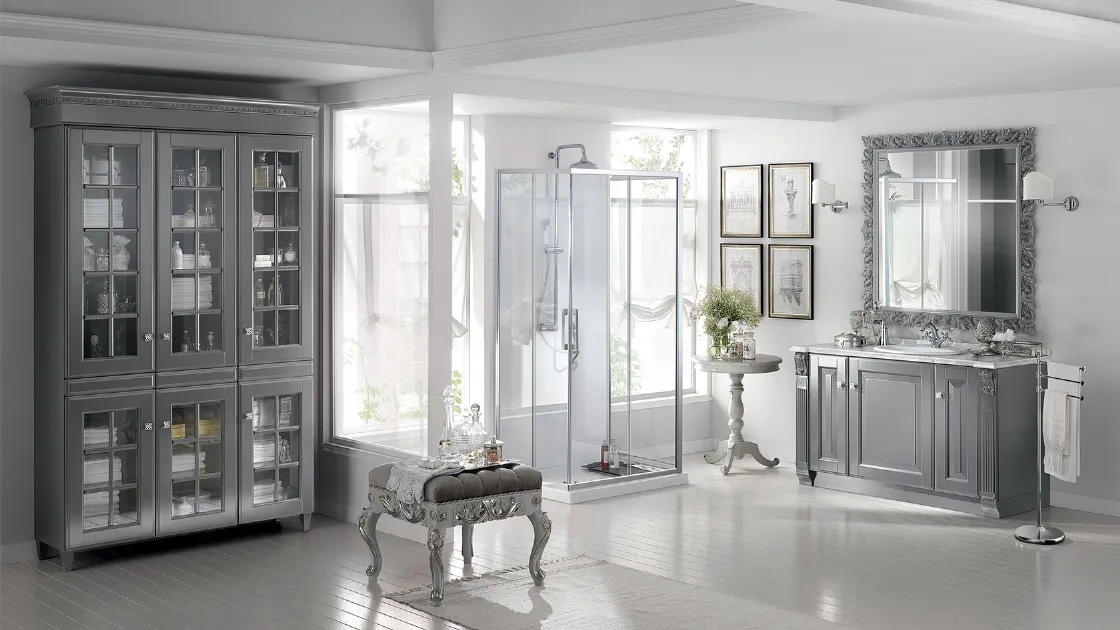 Mobile da Bagno Baltimora in laccato opaco Grigio Vulcano di Scavolini Bathrooms