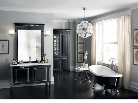 Mobile da Bagno Baltimora Laccato Opaco Nero e Argento di Scavolini Bathrooms