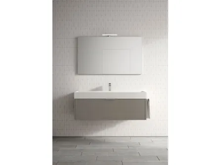 Mobile da Bagno sospeso in laminato con lavabo in ceramica Basic 04 di Ideagroup