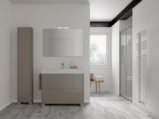 Mobile da Bagno a terra con colonna verticale Basic 06 di Ideagroup