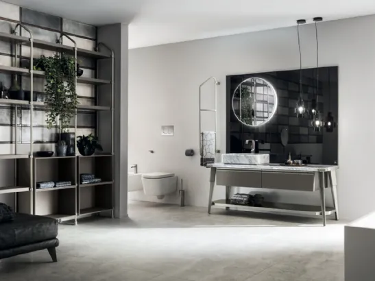 Mobile da Bagno Diesel in Decorativo Grigio Soft Dun con top e lavabo in marmo di Scavolini Bathrooms