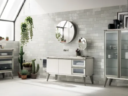 Mobile da Bagno Diesel Open Workshop in laccato opaco Bianco Prestige di Scavolini Bathrooms