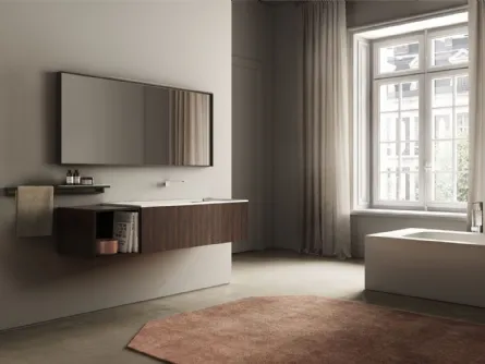 Mobile da Bagno sospeso in Rovere termocotto Dogma 02 di Ideagroup