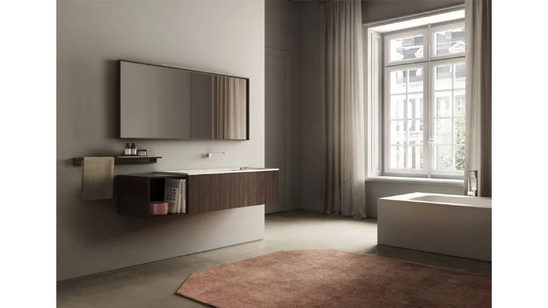 Mobile da Bagno sospeso in Rovere termocotto Dogma 02 di Ideagroup