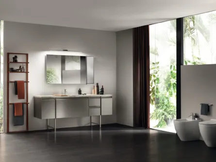 Mobile da Bagno Formalia Laccato Opaco Grigio Titanio di Scavolini Bathrooms