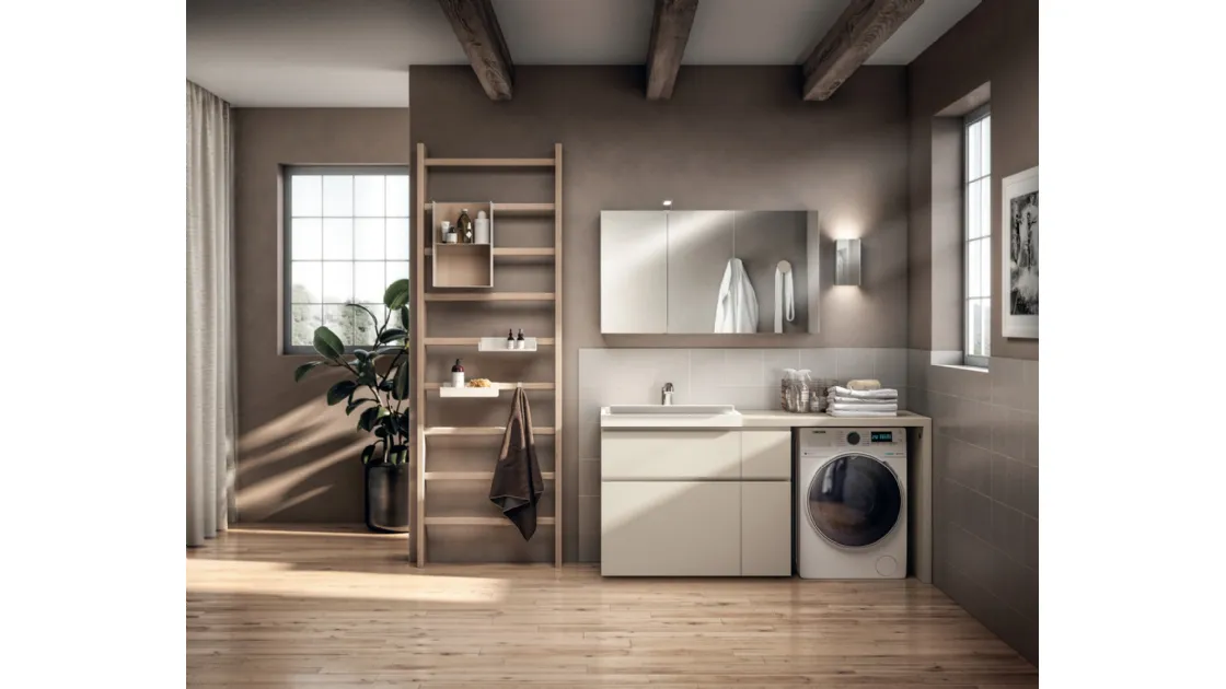 Mobile da Bagno Gym Space in Decorativo Grigio Gabbiano di Scavolini Bathrooms