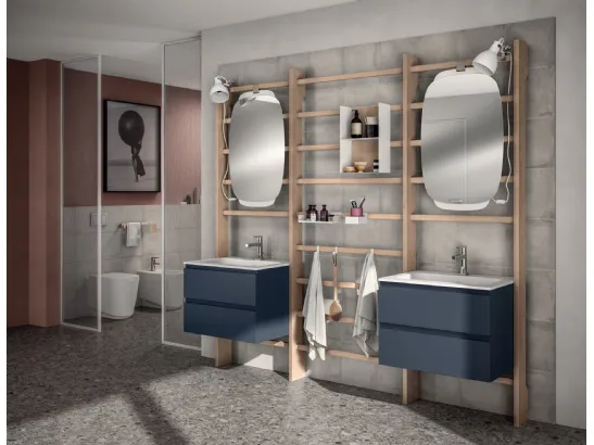 Mobile da Bagno Gym Space Laccato Opaco Blu Moon di Scavolini Bathrooms