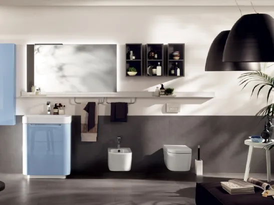 Mobile da Bagno Idro in laccato lucido Azzurro Laguna di Scavolini Bathrooms