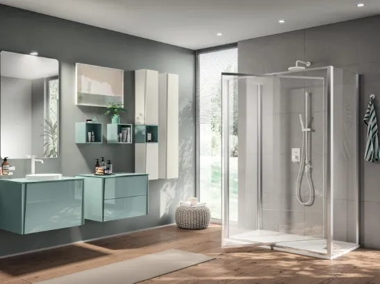 Mobile da Bagno Lagu Laccato Lucido Verde Aloe di Scavolini Bathrooms