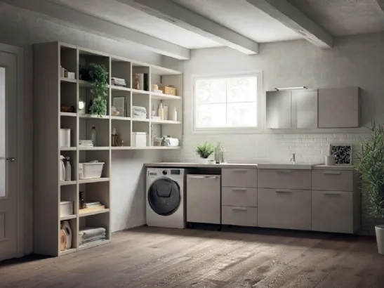 Mobile da Bagno Laundry Space Aquo Decorativo Azimut di Scavolini Bathrooms