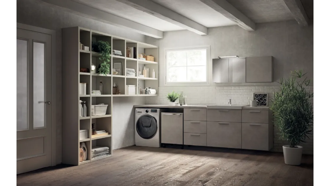 Mobile da Bagno Laundry Space Aquo Decorativo Azimut di Scavolini Bathrooms