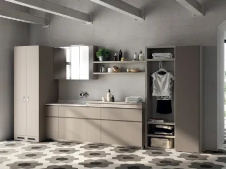 Mobile da Bagno Laundry Space Rivo Decorativo Grigio Selce di Scavolini Bathrooms