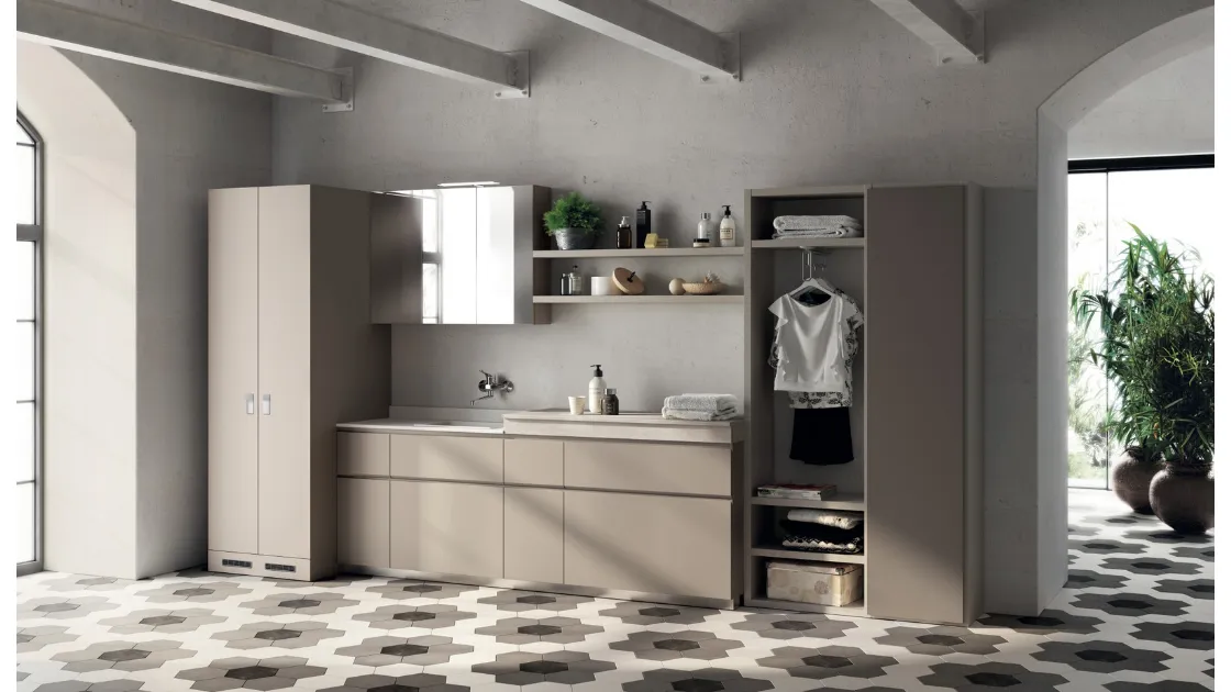 Mobile da Bagno Laundry Space Rivo Decorativo Grigio Selce di Scavolini Bathrooms