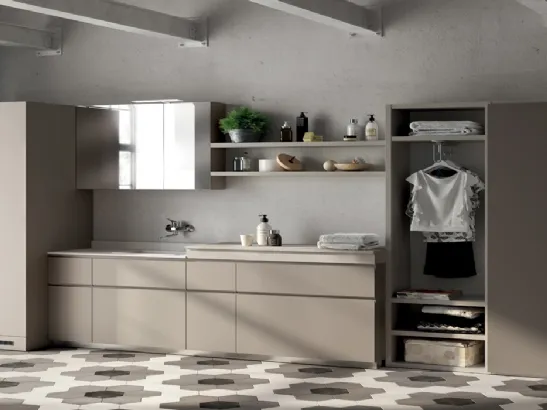 Mobile da Bagno Laundry Space in decorativo Grigio Selce di Scavolini Bathrooms