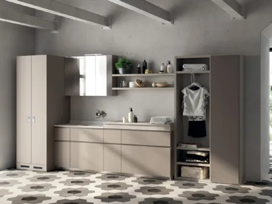 Mobile da Bagno Laundry Space Laccato Opaco Grigio Selce di Scavolini Bathrooms
