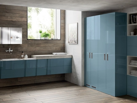 Mobile da Bagno Laundry Space Lagu in laccato lucido Verde Ottanio di Scavolini Bathrooms