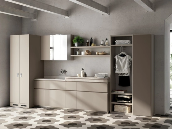 Mobile da Bagno Laundry Space Rivo in decorativo Juta di Scavolini Bathrooms