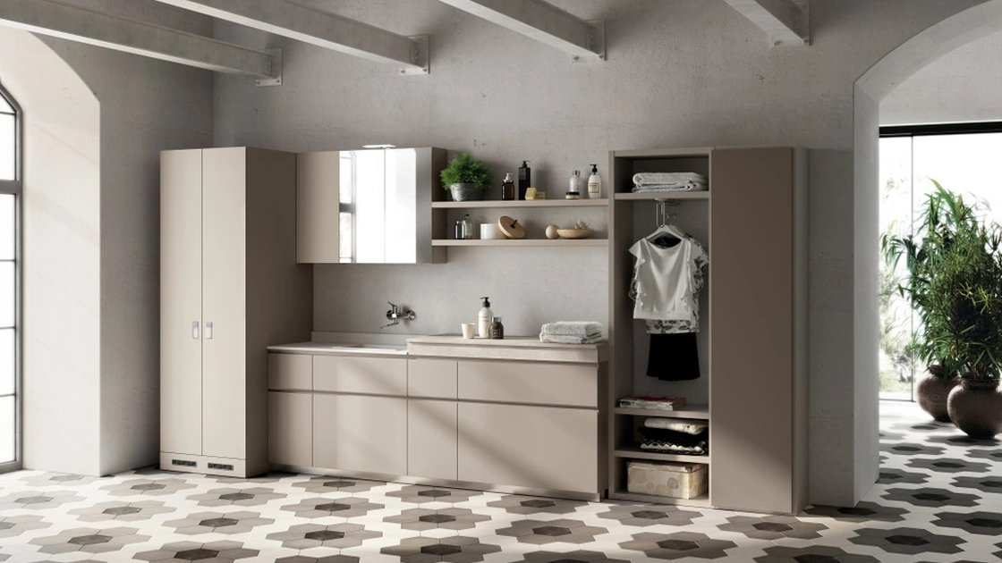 Mobile da Bagno Laundry Space Rivo in decorativo Juta di Scavolini Bathrooms