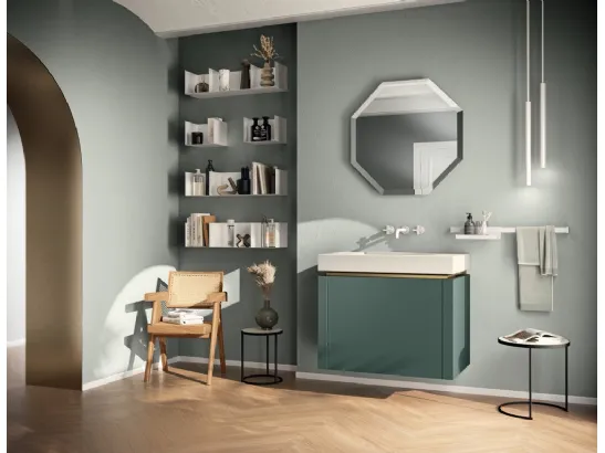 Mobile da Bagno Lido Laccato Opaco Verde Comodoro di Scavolini Bathrooms