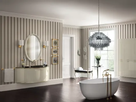 Mobile da Bagno Magnifica Laccato Lucido Tortora e Oro di Scavolini Bathrooms