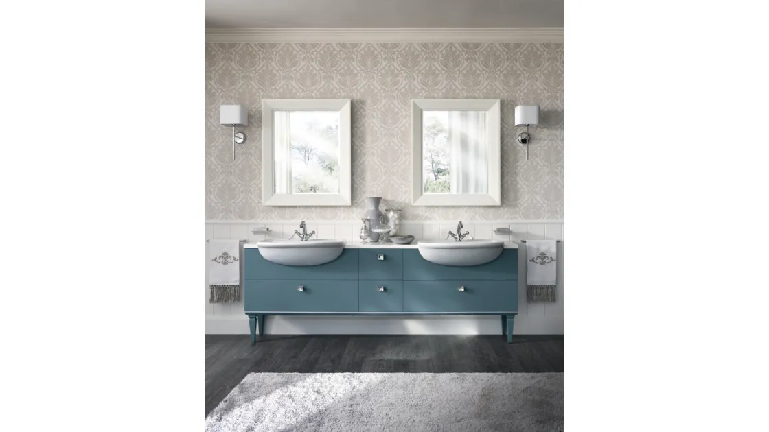 Mobile da Bagno Magnifica Laccato Opaco Verde Ottanio di Scavolini Bathrooms