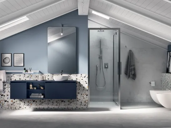 Mobile da Bagno Miko laccato Opaco Blu Moon di Scavolini Bathrooms