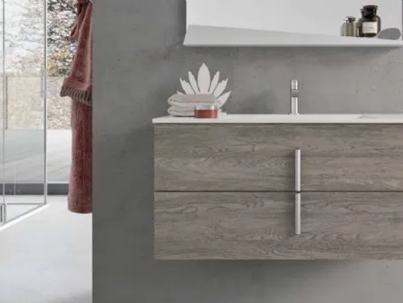 Mobile da Bagno sospeso in melaminico Sablè Grey Start Block 02 di Ardeco