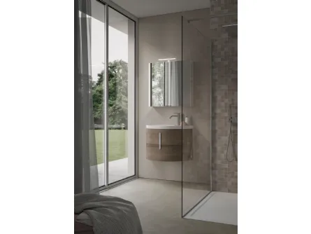 Mobile da Bagno sospeso in laminato effetto legno Moon 02 di Ideagroup