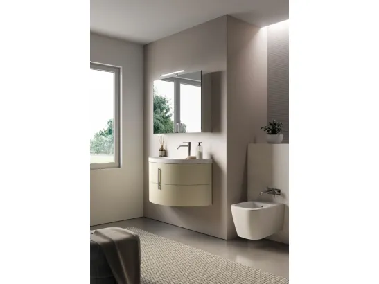 Mobile da Bagno sospeso in laminato opaco Moon 08 di Ideagroup