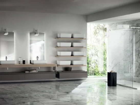 Mobile da Bagno Qi in Decorativo Grigio Matera di Scavolini Bathrooms