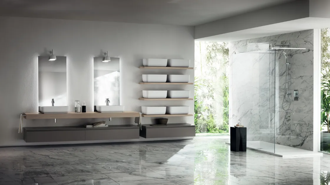 Mobile da Bagno Qi in Decorativo Grigio Matera di Scavolini Bathrooms