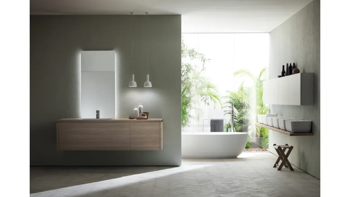 Mobile da Bagno Qi in Decorativo Olmo Hono 01 di Scavolini Bathrooms