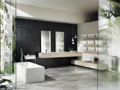 Mobile da Bagno sospeso Qi in Decorativo Olmo Kuuki Sospeso di Scavolini Bathrooms