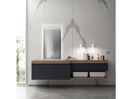 Mobile da Bagno Qi Laccato Opaco Grigio Ferro di Scavolini Bathrooms