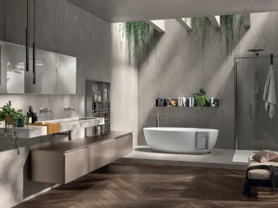 Mobile da Bagno Rivo Laccato Opaco Perlato Pas Dosé di Scavolini Bathrooms