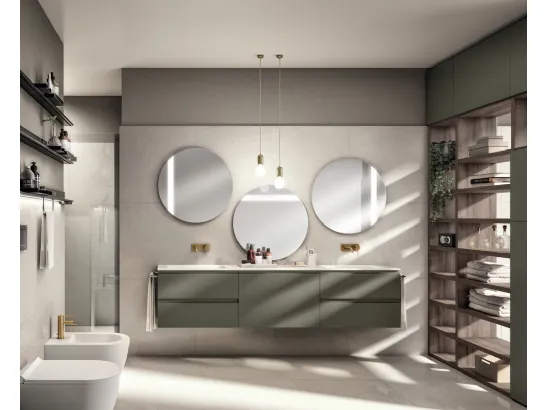 Mobile da Bagno Juno Laccato Opaco Verde Minerale di Scavolini Bathrooms