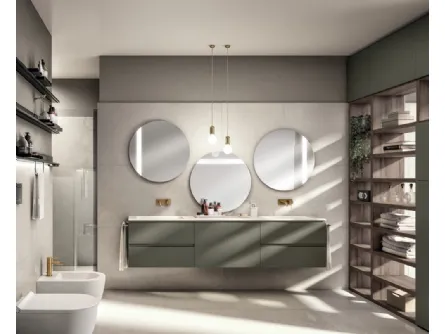 Mobile da Bagno Juno Laccato Opaco Verde Minerale di Scavolini Bathrooms