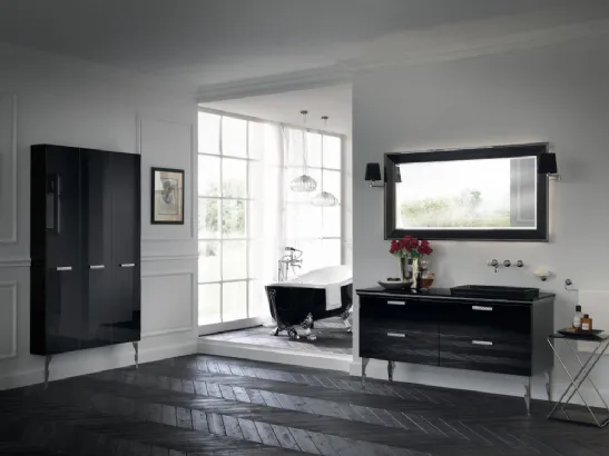 Mobile da Bagno Magnifica Laccato Lucido Nero Ardesia di Scavolini Bathrooms