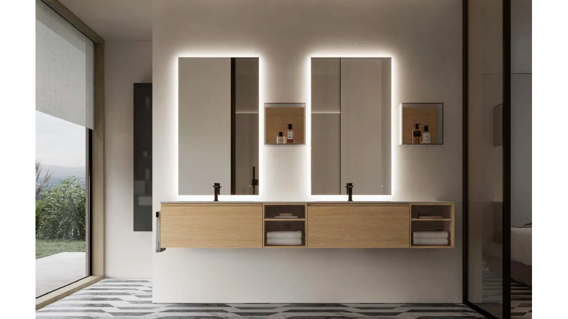 Mobile da Bagno sospeso Seventy|Form 17 in frassino naturale di Ideagroup