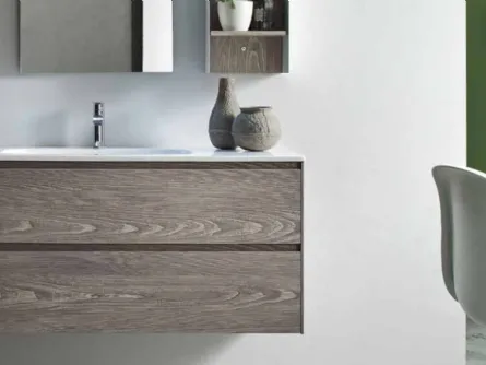 Mobile da Bagno sospeso in melaminico effetto legno French Grey Start Block 08 di Ardeco