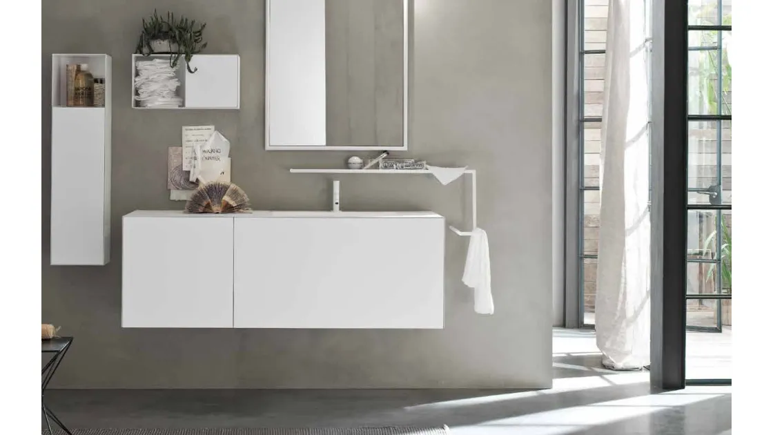 Mobile da Bagno in laccato Bianco opaco Start Line 10 di Ardeco