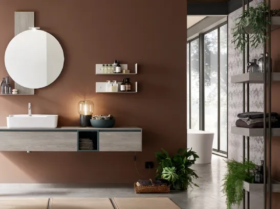 Mobile da Bagno sospeso in melaminico Sablè Grey Start Play 01 di Ardeco