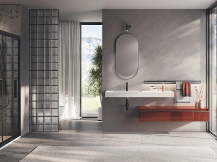 Mobile da Bagno sospeso Stilo in laccato lucido Mattone di Scavolini Bathrooms